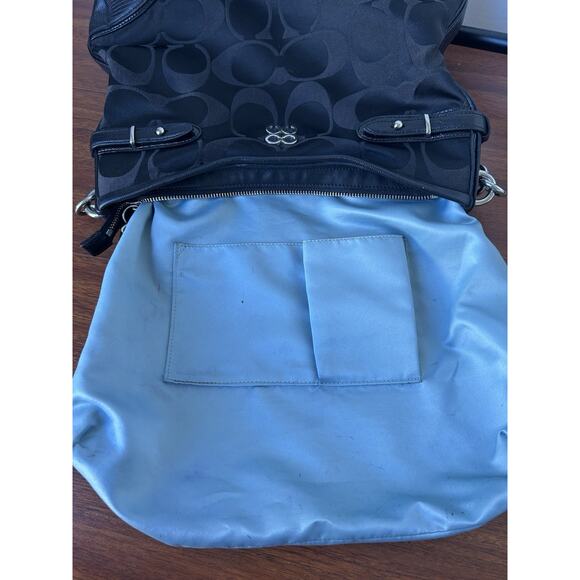 Y2K Coach Signature Snake Embossed/Canvas Shoulder Bag SilverHardware 16408 Read - Picture 16 of 16